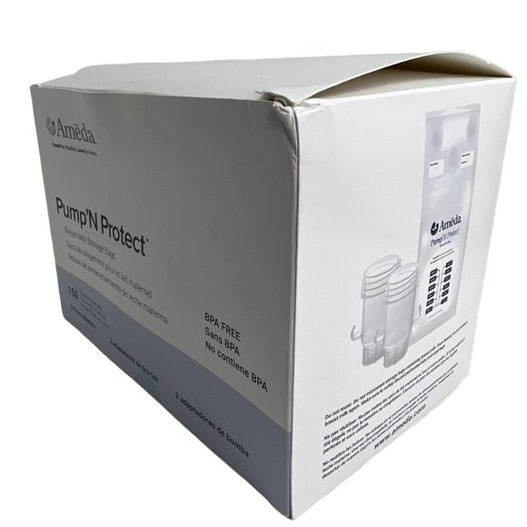 Ameda Pump N Protect Breast Milk Storage Bags And Adapters 6oz Or 180ml 150 Bags - Picture 11 of 12